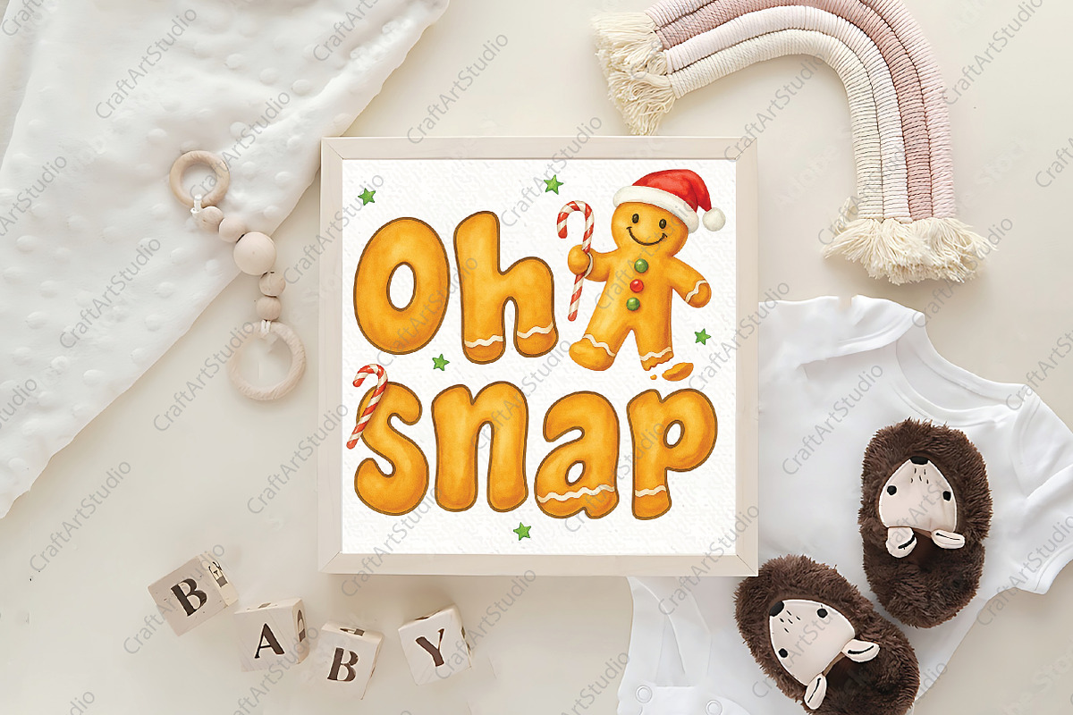 Christmas Gingerbread Man Oh Snap, an Illustration by CraftArtStudio (Photo 4 of 4)