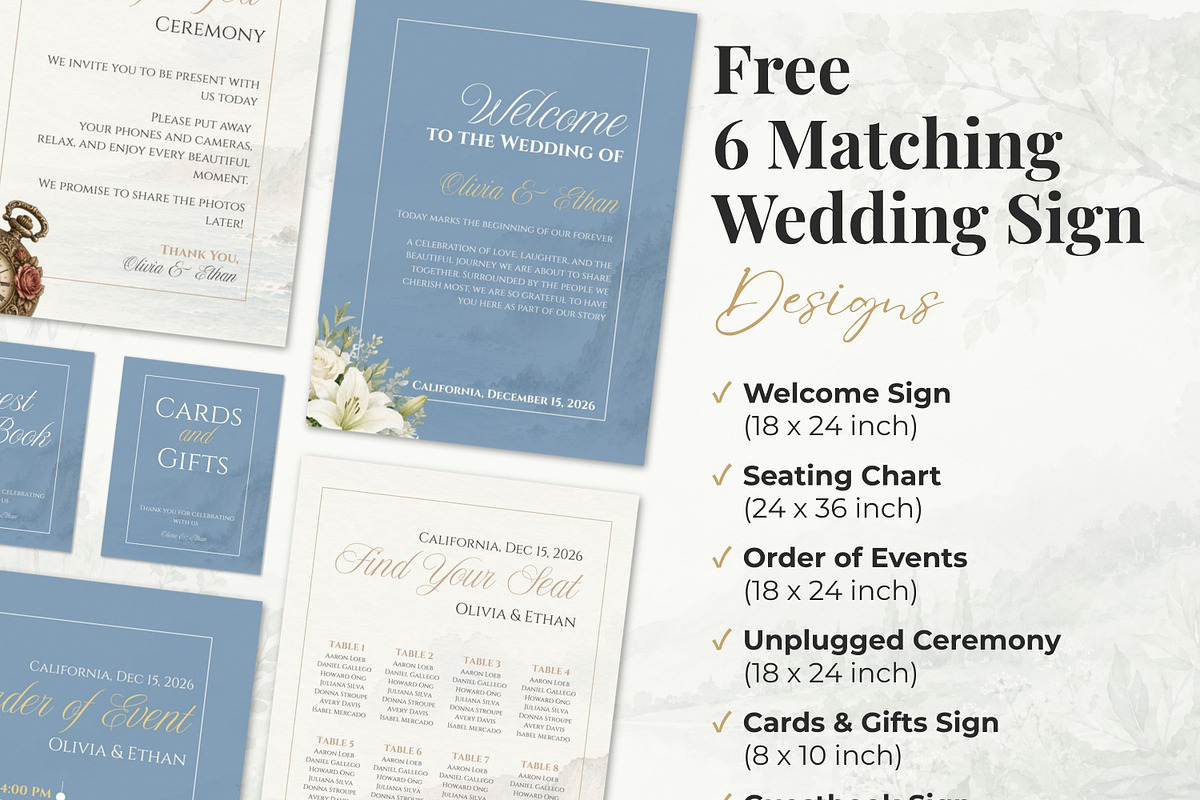 Dusty Blue Wedding Website, a Landing Page Template by Everyday Perfection (Photo 8 of 12)
