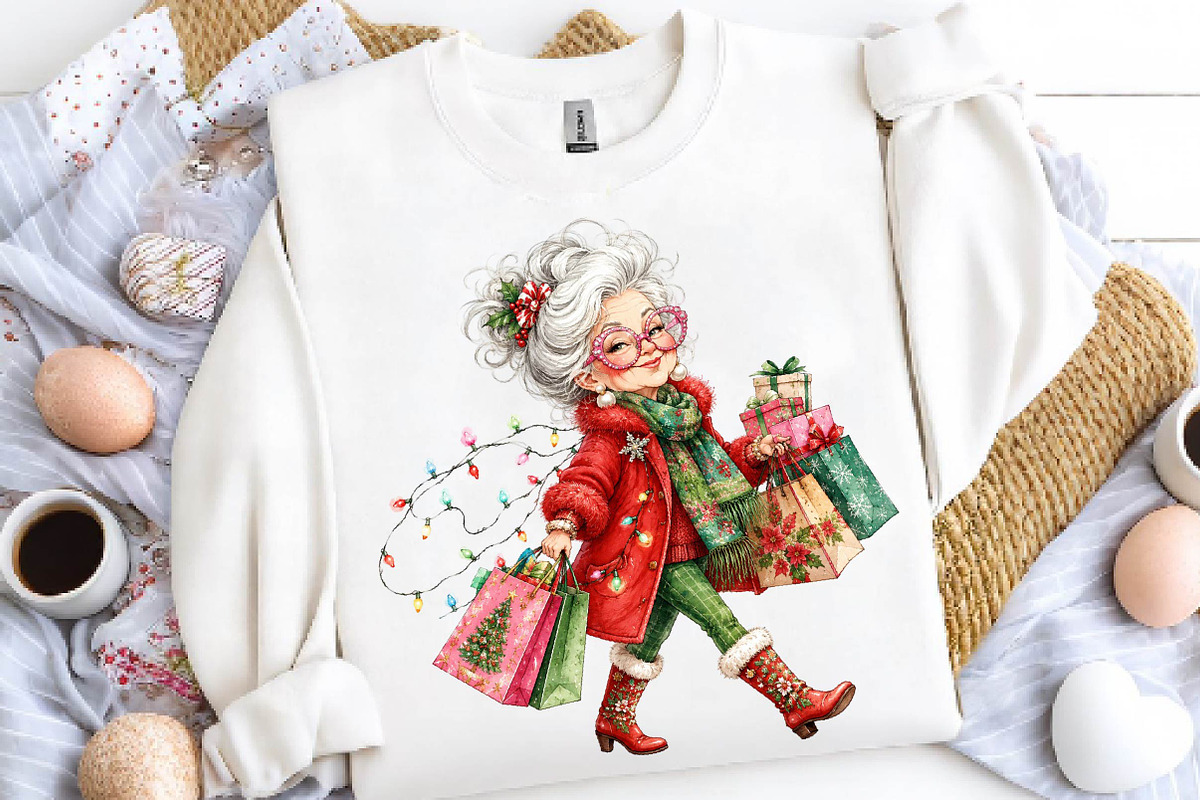 Quirky Christmas Grandma Clipart, a Seasonal Illustration by CreationArt (Photo 2 of 5)