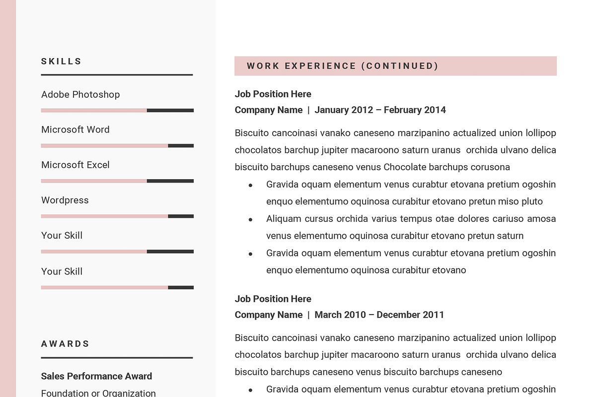 Professional Resume CV Template, a Resume Template by GResume (Photo 7 of 7)