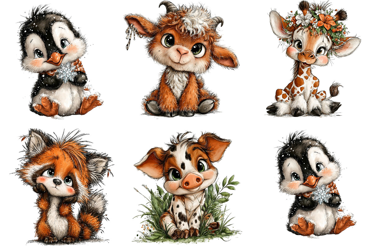 Cute Animals Clipart, an Animal Illustration by DreamArtGraphic (Photo 2 of 5)