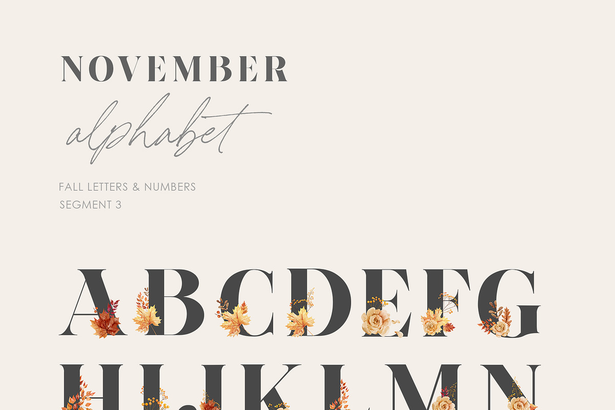 NOVEMBER Watercolor Fall Set, an Object Graphic by Kaleriia (Photo 4 of 11)