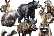 Watercolor Forest Animals Clipart, an Object Graphic by ArtisticTimberStudio (Thumbnail 2 of 2)