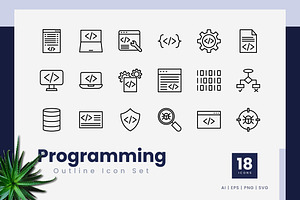 Programming Outline Icons, an Outline Icon by Zeer Graphic