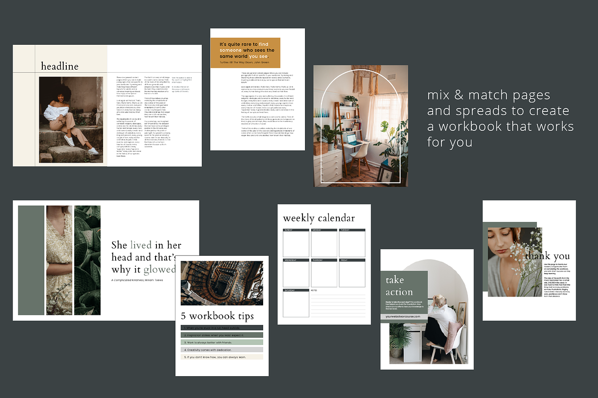 Workbook Canva InDesign Template, a Magazine Template by KT Designs (Photo 4 of 7)