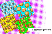 Burgers Collection in Pop Art style, a Food Illustration by ennona_art (Thumbnail 6 of 10)