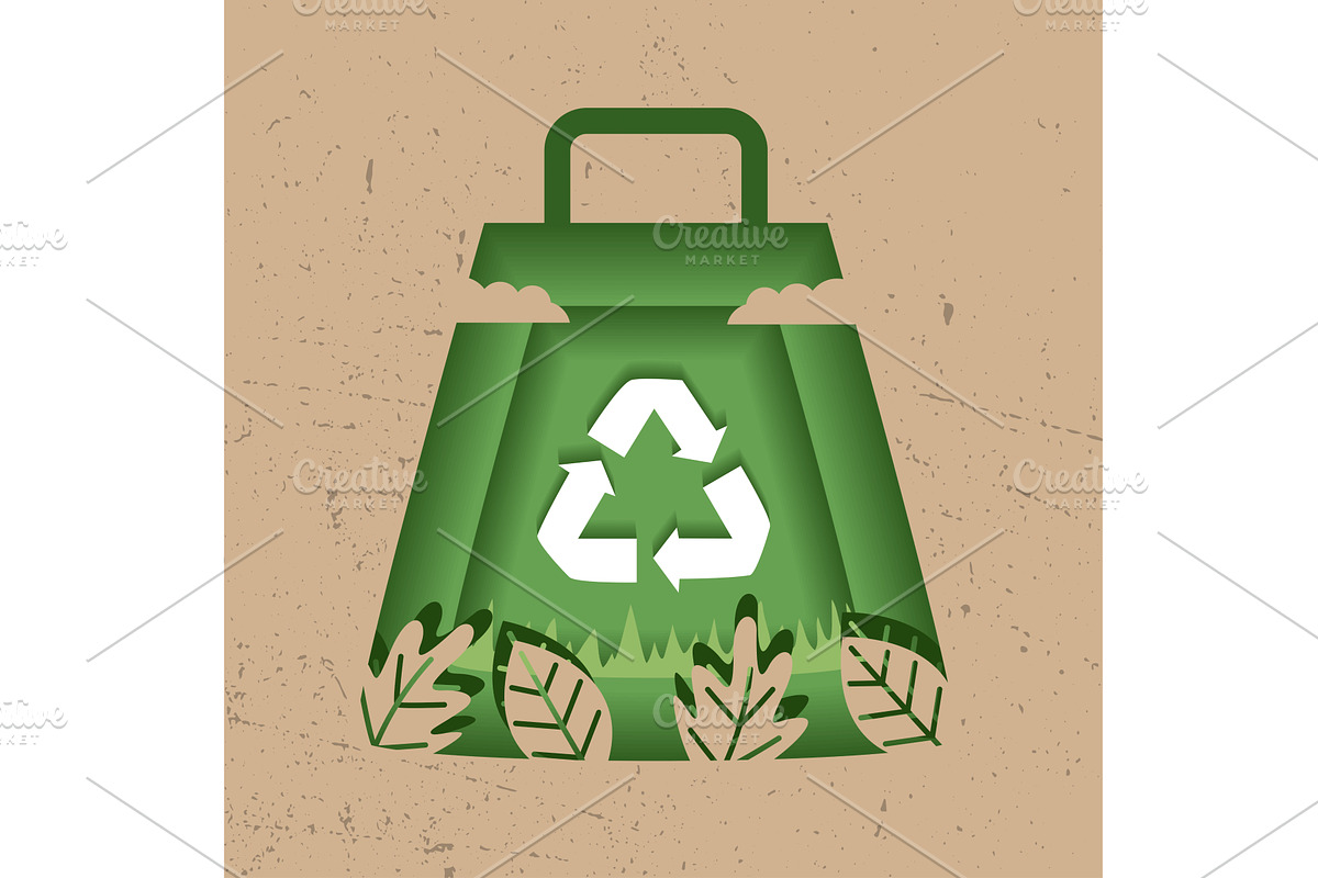 recycle arrows in shopping bag, an Illustration by studiogstock