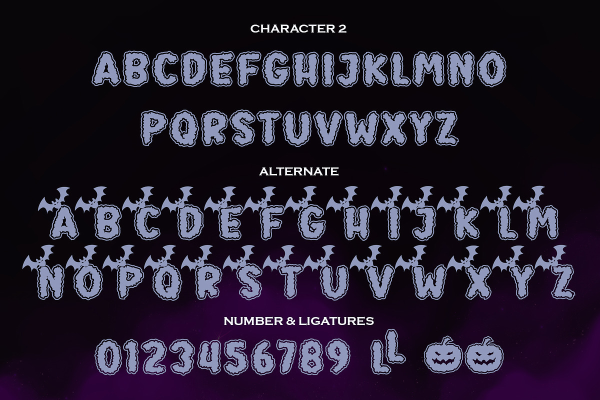 Spooky Party Font | Font Trio, a Font by rulihoki studio (Photo 6 of 7)