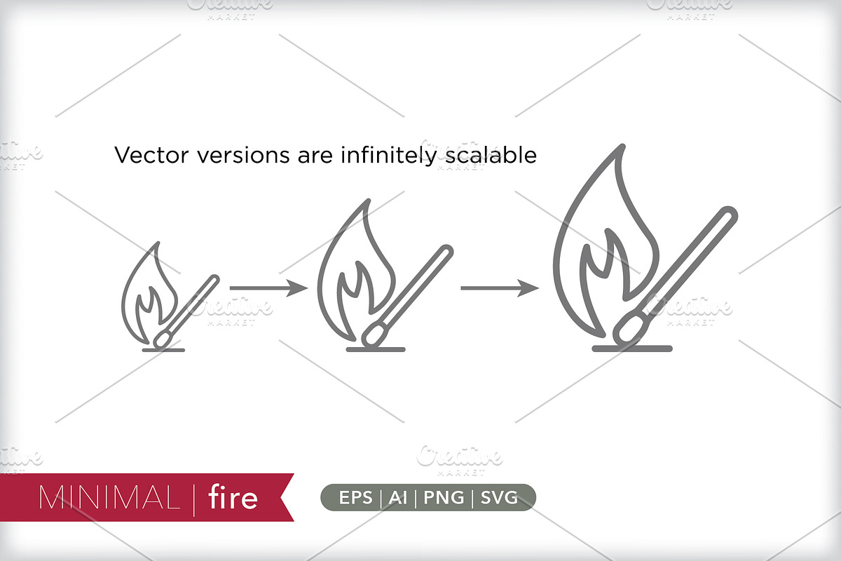 Minimal fire icons, an Outline Icon by Picture Window (Photo 4 of 5)