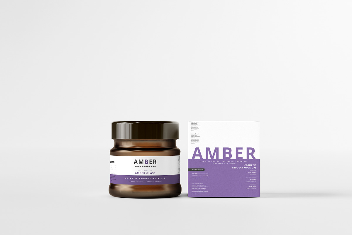 7 in 1 Amber Glass Cosmetic Bundle, a Cups & Container Mockup by pmvch (Photo 3 of 106)
