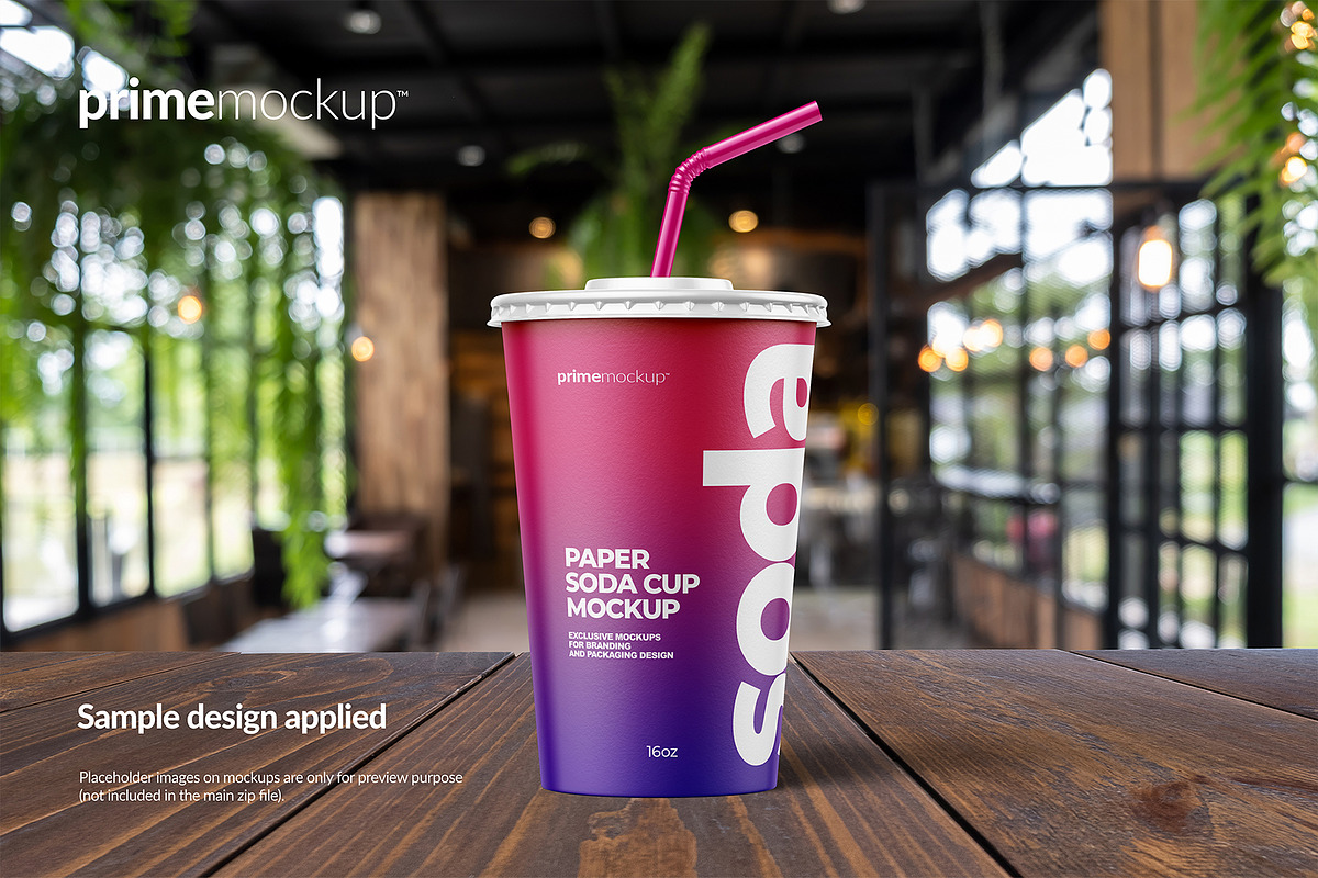 Paper Soda Cup Mockup Bundle, a Cups & Container Mockup by PrimeMockup (Photo 7 of 11)