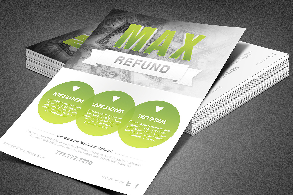 Max Refund Tax Flyer Template, a Flyer Template by loswl