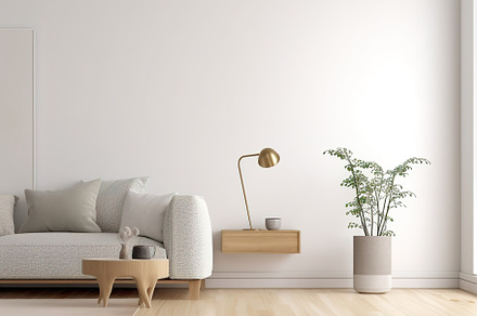 mockup living room whit frames