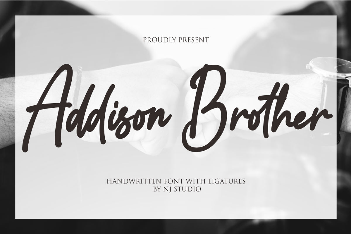 Addison Brother, a Script Font by NJ Studio (Photo 1 of 12)
