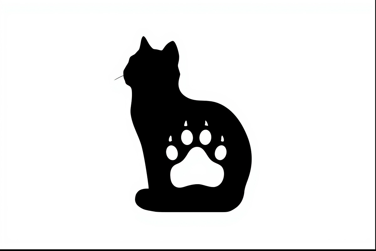 Cat Silhouette Paw Cutout Set, an Illustration by hafijul (Photo 9 of 9)