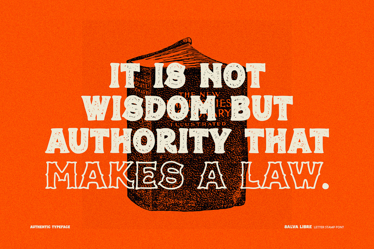 Salva Libre - Letter Stamp Font, a Serif Font by ikiiko (Photo 3 of 7)
