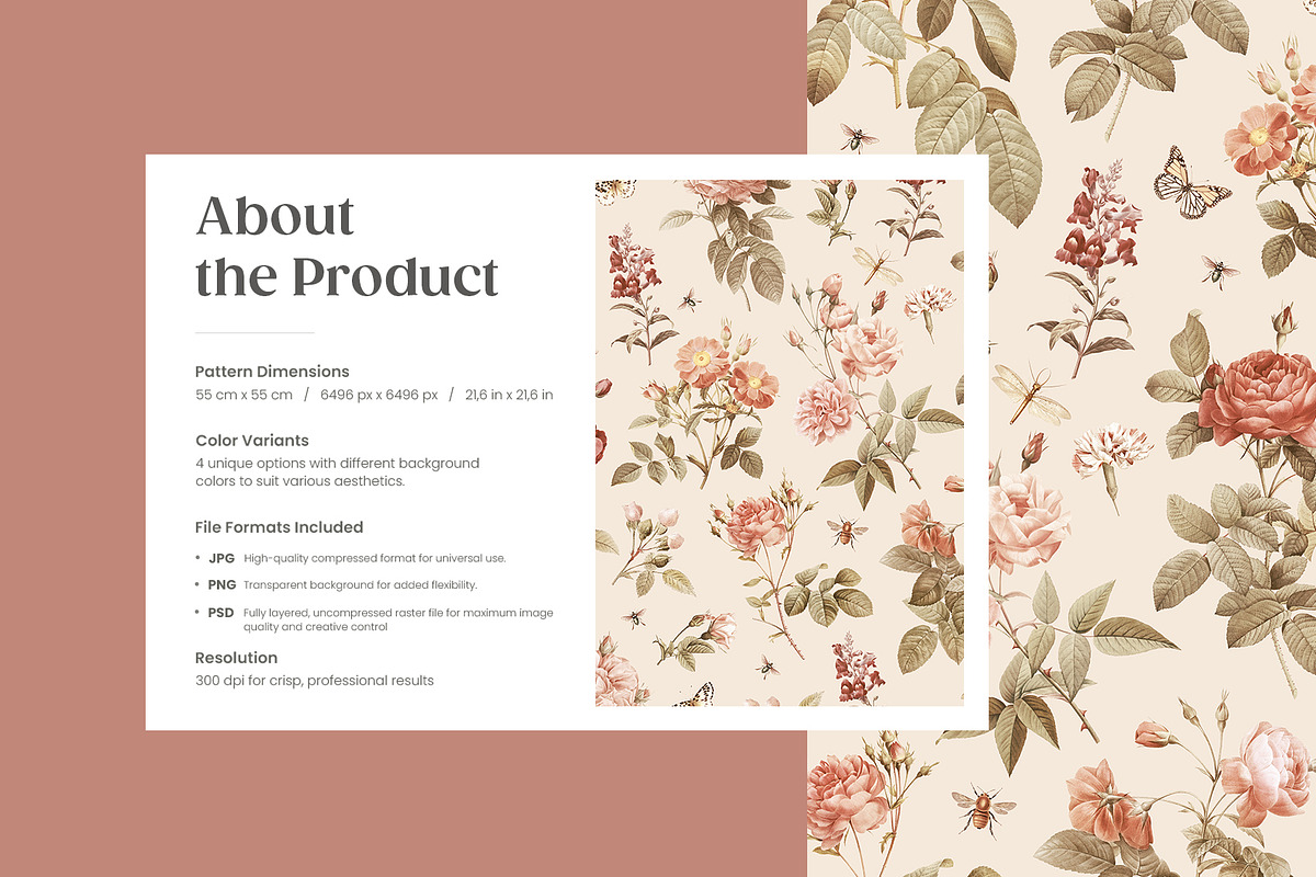 Vintage Boho Rosarium Pattern, a Pattern Graphic by Yello_illustration (Photo 2 of 15)