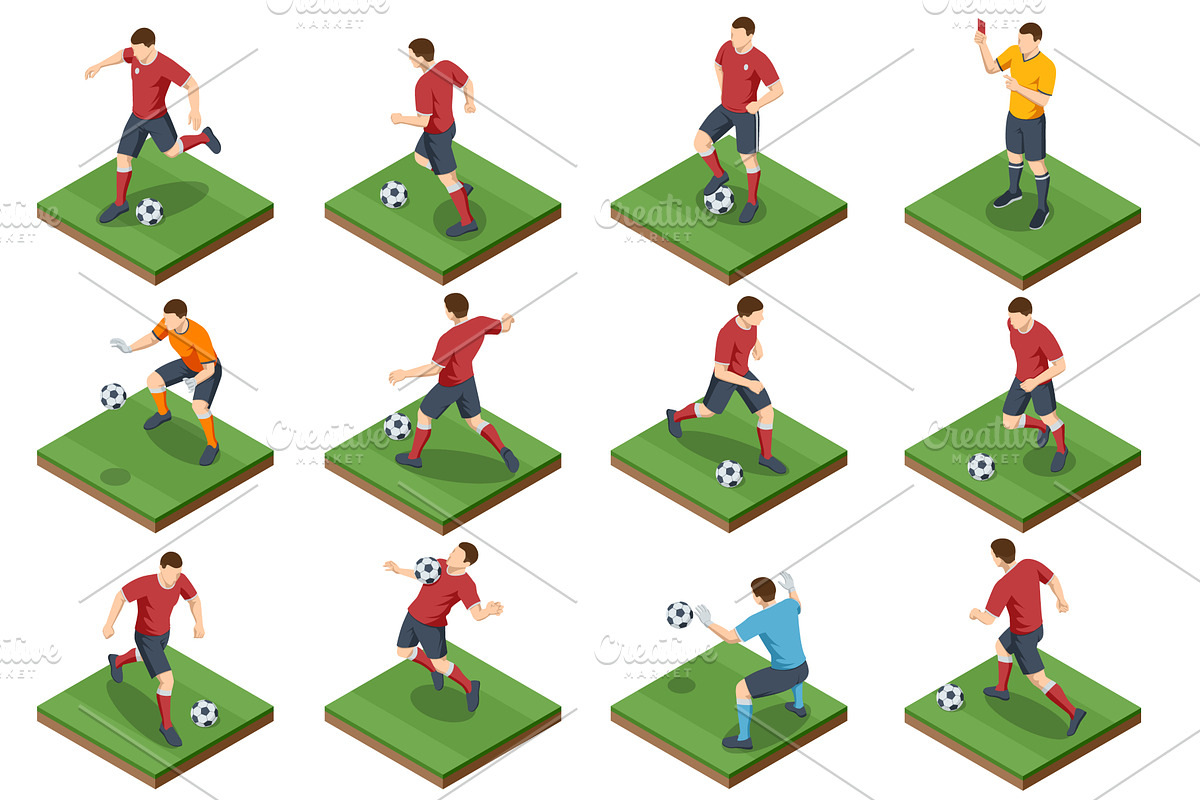 Isometric soccer player action, a Sport Illustration by Golden Sikorka