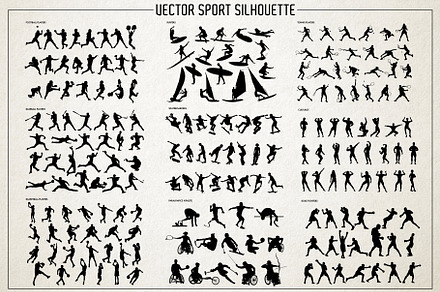 9 set of Vector sport silhouette