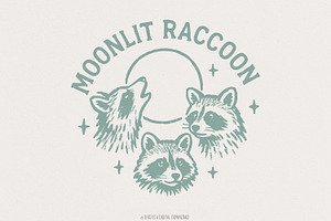Moonlit Raccoon PNG, Woodland, an Illustration by SharpMarketplace