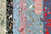 Bird garden seamless vector +clipart, a Pattern Graphic by PatternsBlooming (Thumbnail 1 of 9)