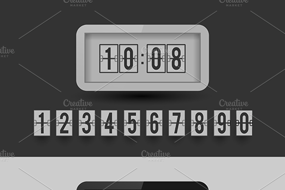 Flap type clock. Numbers set., an Object Graphic by painterr (Photo 2 of 2)