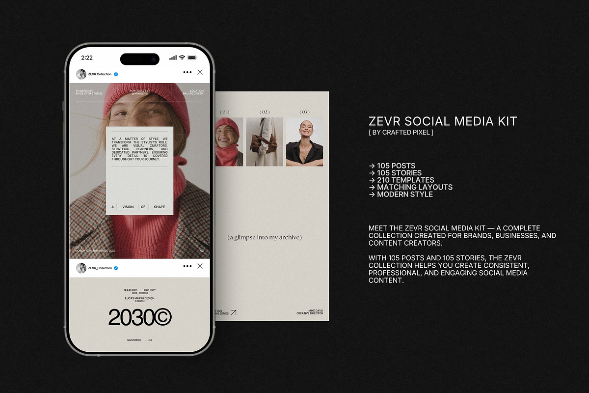 ZEVR | Social Media Kit Bundle, a Social Media Template by Crafted Pixel (Photo 2 of 10)