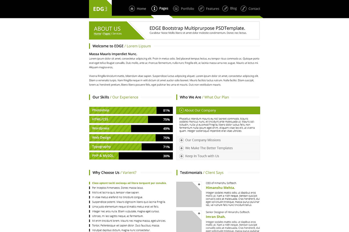 EDGE Multipurpose PSD Template, a Templates & Theme by hsoft