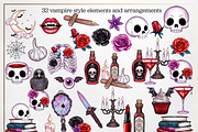 Cute Vampire Clipart creepy cute bun, an Illustration by Gaynor Carradice Designs (Thumbnail 3 of 3)