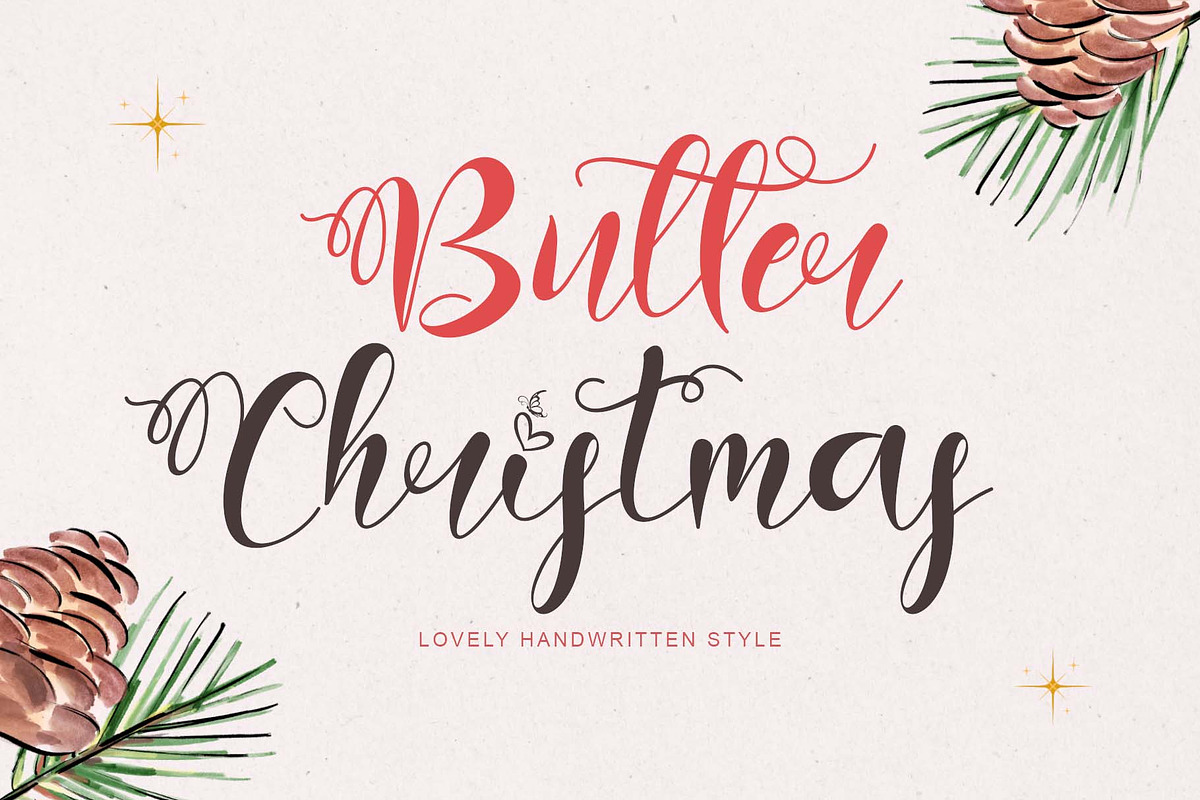 Butter Christmas, a Handwritten Font by Yoga Letter (Photo 1 of 5)