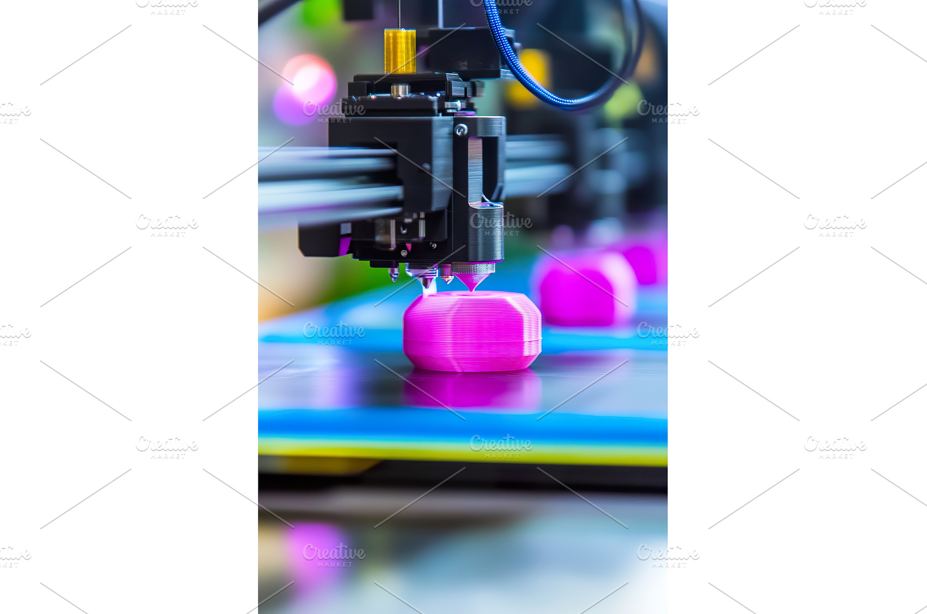 Close Up of 3D Printer Creating a, an Industrial Photo by Lermont51