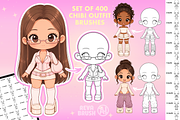 Chibi Procreate Outfit Pose brushes, a Brush Add-On by Revabrush (Thumbnail 4 of 18)