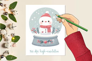 Watercolor Christmas Sublimation Cli