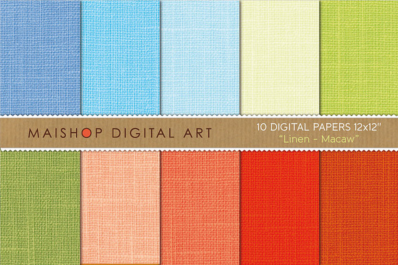 Digital Papers Linen Macaw preview 4