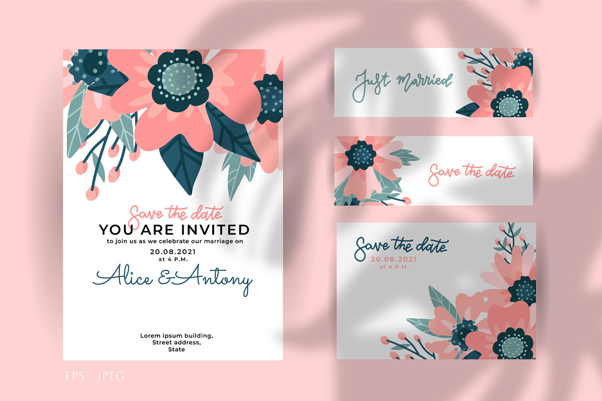 Wild rose wedding collection, an Invitation Template by Lana Sham (Photo 7 of 11)