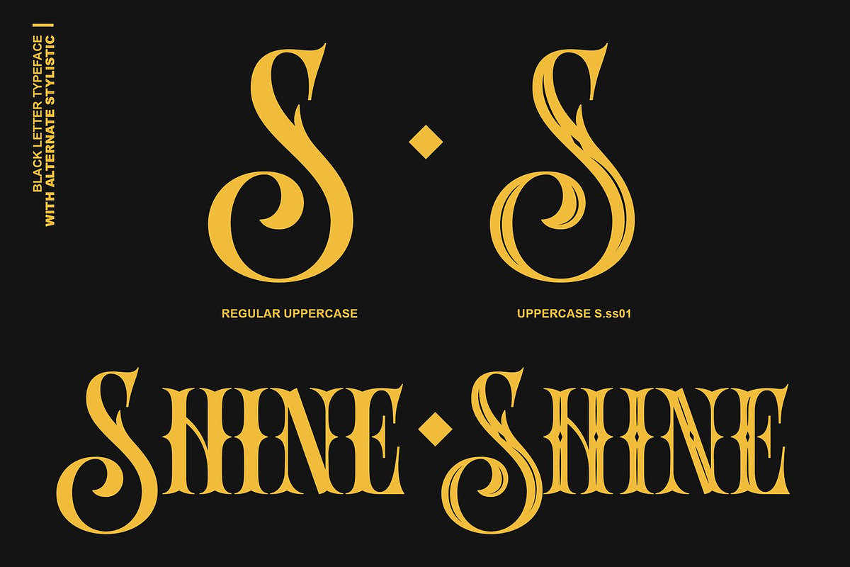 Soney - Blackletter with Alternate, a Blackletter Font by Luna Shop (Photo 4 of 6)