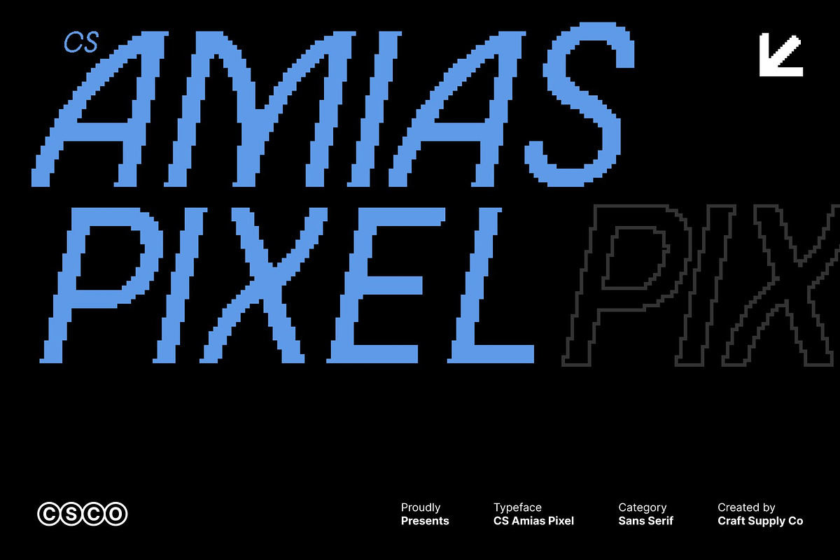 CS Amias Pixel, a Sans Serif Font by Craft Supply Co. (Photo 1 of 8)