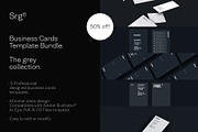 Grey Business card bundle, a Business Card Template by Srg® (Thumbnail 1 of 6)