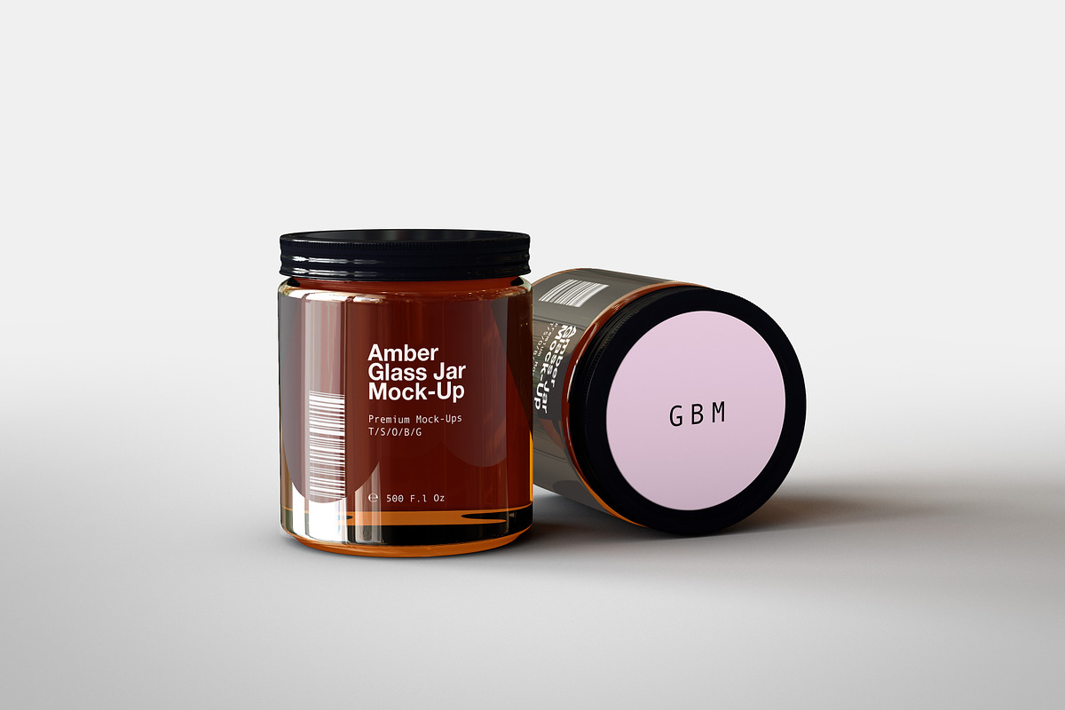 Amber Glass Jar Mock-Up, a Household Mockup by TSOBG (Photo 11 of 16)