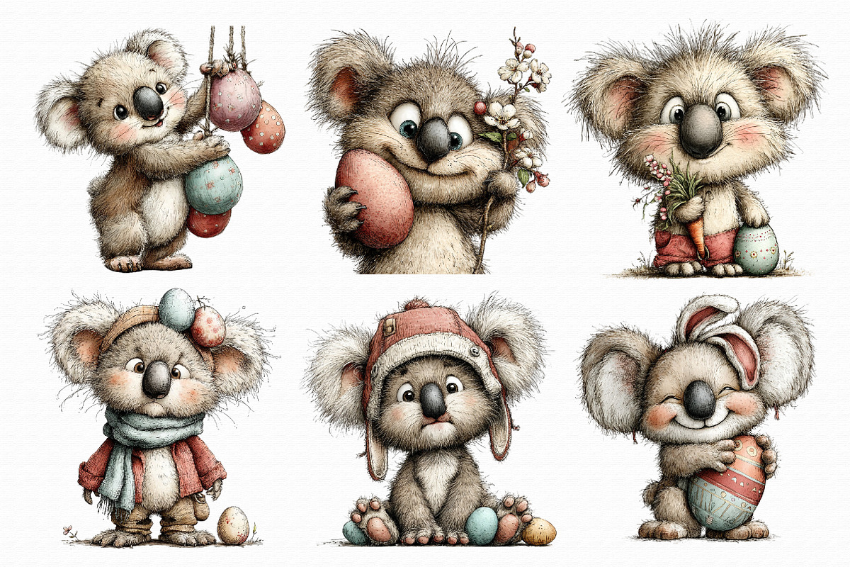 Whimsical Easter Koala Clipart, an Illustration by Libby Wishes (Photo 7 of 7)