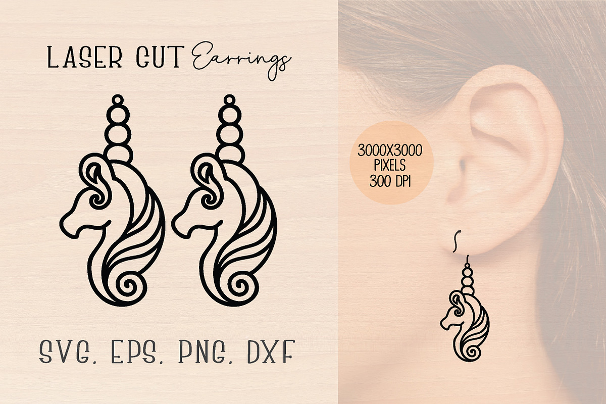 Unicorn Wood Earrings SVG Bundle, an Object Graphic by jannatulpakhi (Photo 6 of 11)