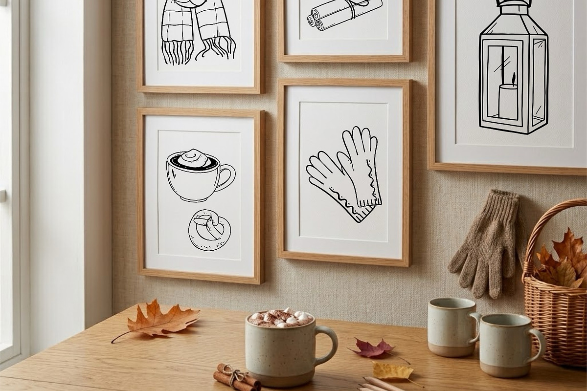 Fall Autumn Cozy Vibes Bundle, a Seasonal Illustration by ArtGiftsStudio (Photo 4 of 5)