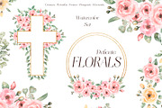 Watercolor delicate floral set, a Decorative Illustration by MayaNavits (Thumbnail 1 of 10)