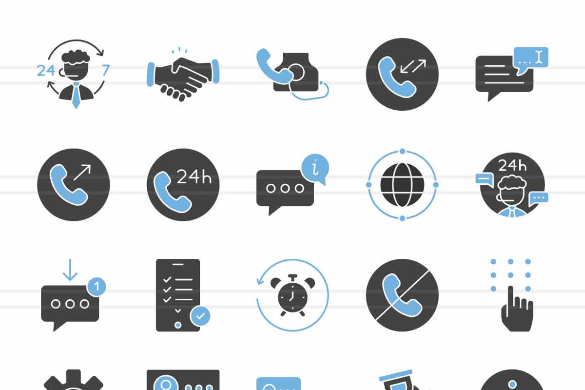 Customer Services Blue & Black Icons, an Icon by IconBunny (Photo 2 of 2)