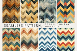 8 Vintage Chevron Seamless Patterns