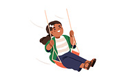 Happy cute kids swinging set, a Person Illustration by Good Studio (Thumbnail 8 of 11)