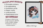 Cute Anime Girl Sticker Clipart, a Person Illustration by Stickera Hub (Thumbnail 4 of 8)