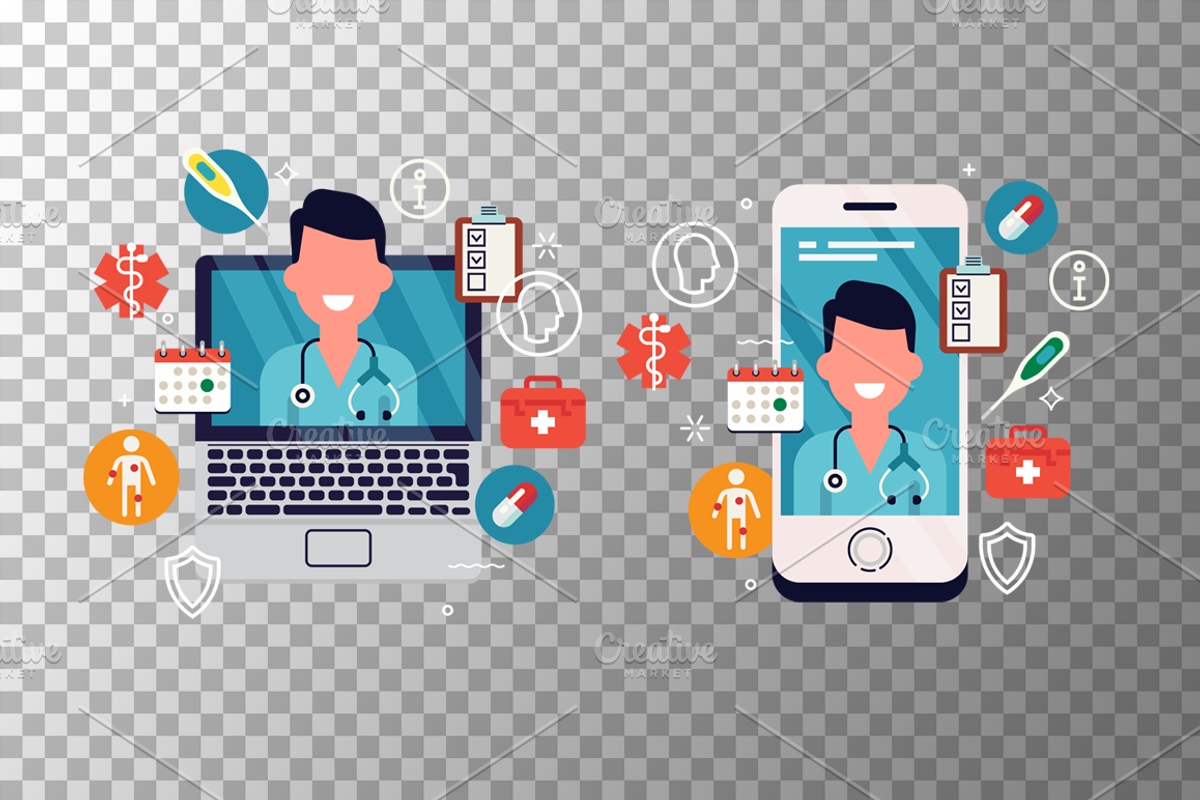 Telemedicine Graphic Elements, a Healthcare Illustration by Masha Tace (Photo 4 of 4)