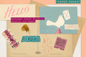 Nostalgic Travel Scrapbook Elements