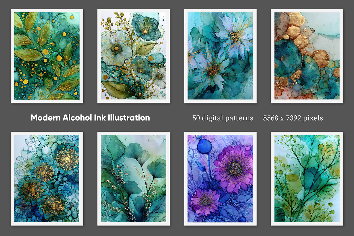 Modern Alcohol Ink Illustration, a Decorative Illustration by Housui Patterns (Photo 4 of 9)